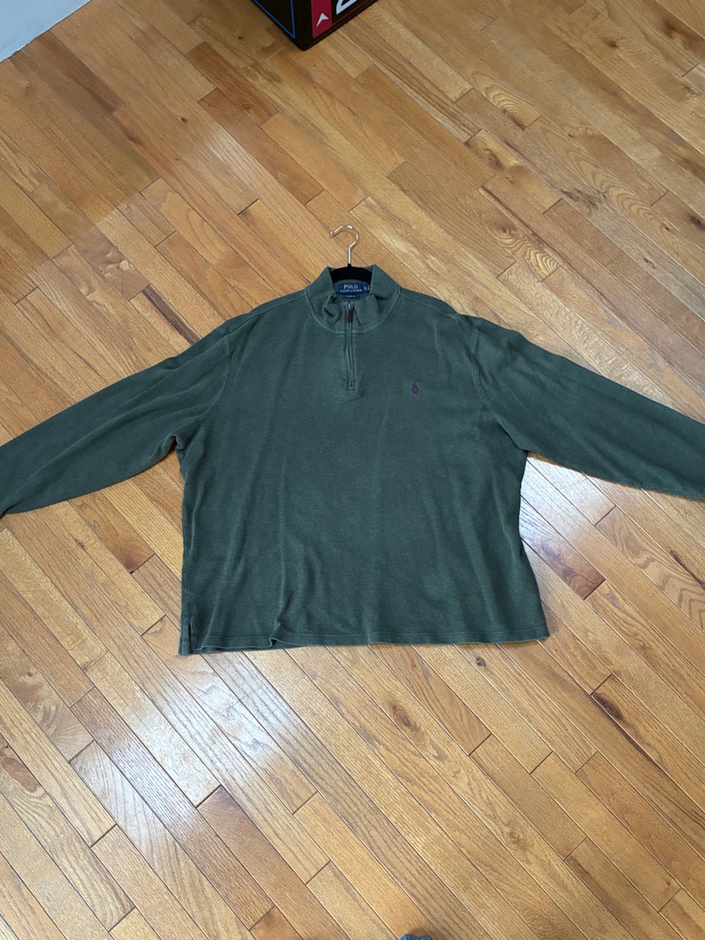Polo by Ralph Lauren Olive Green Half-Zip Turtleneck Sweater
